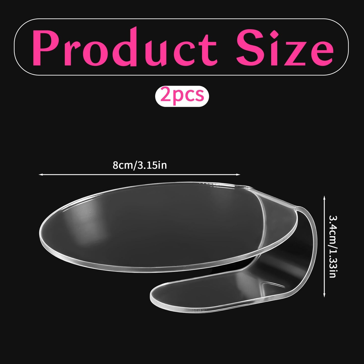 2 PCS Makeup Mixing Palette, Makeup Mixing Tray Acrylic Clear Foundation Palettes Nail Art Manicure Palettes Eyeshadow Make up Hand Palette for Beauty Salon Color Cream Mixings Foundation