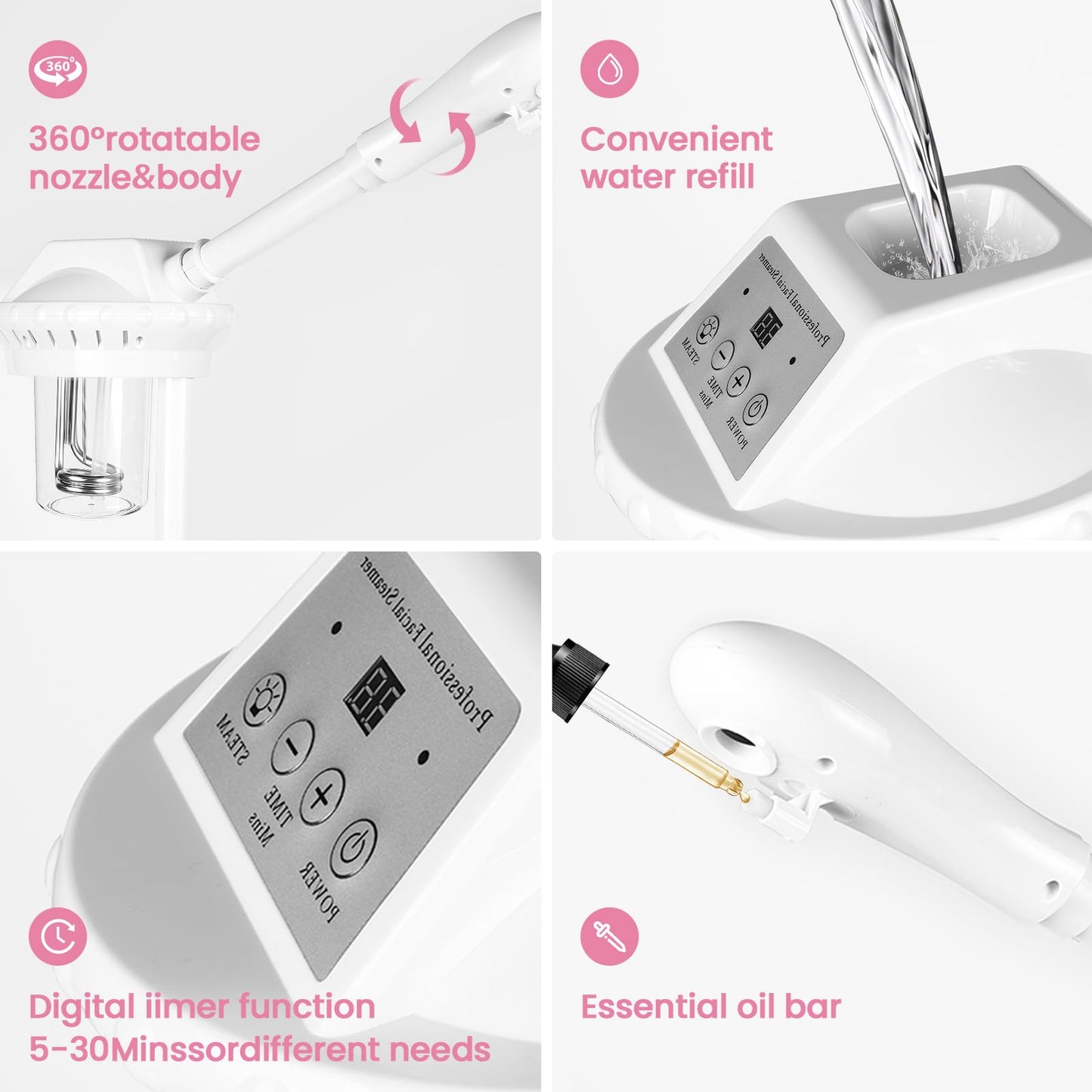 Retain time face Steamer Clean Skin Firming Pores and Moisturizing Suitable for a Beauty, Spa, at Home