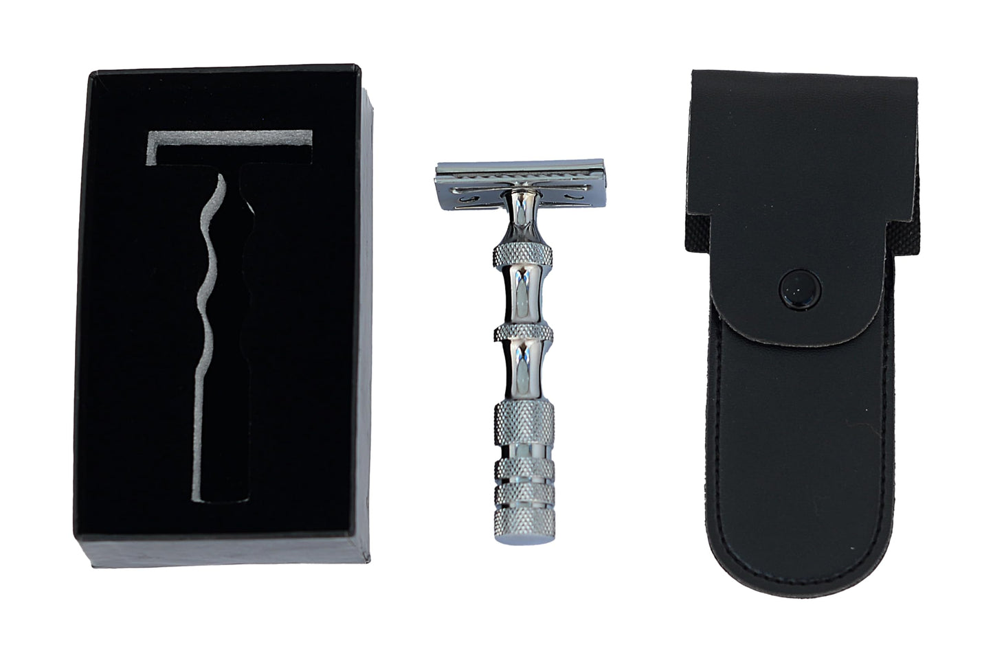 Stainless Steel Double Edge Safety Razor With Box And Storage Pouch