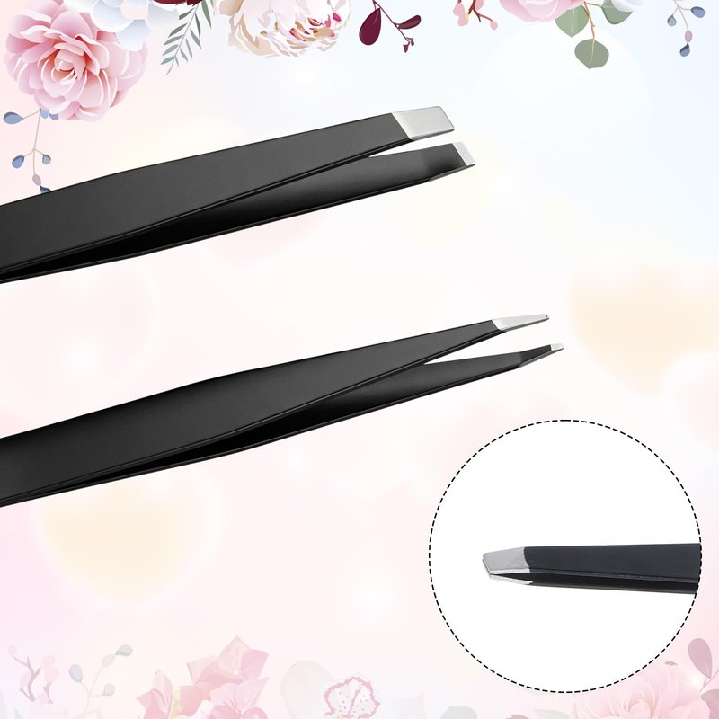 Sorcristy 4PCS Eyebrow Tweezers, Small Black Precision Eyebrow Tweezers Stainless Steel Pointed Tip Tweezer Set for Women and Men Facial Ingrown Hair Removal