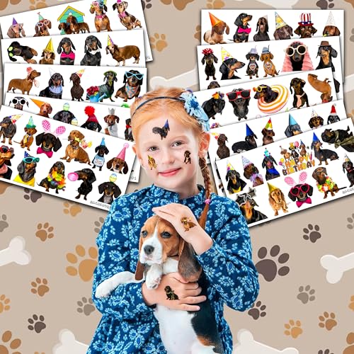 Dachshund Dog Birthday Party Decorations - 108 Temporary Tattoos Supplies