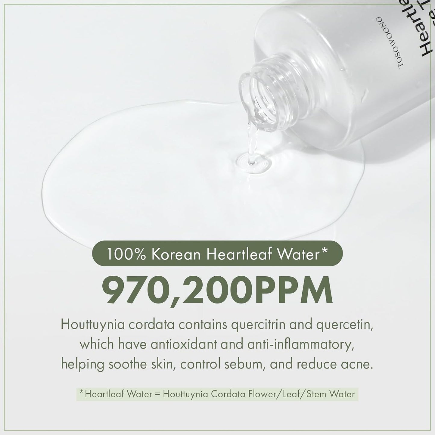 Heartleaf Face Toner - 970,200ppm Heartleaf Water, Centella & Hyaluronic Acid | Acne-Prone Skin, 250ml