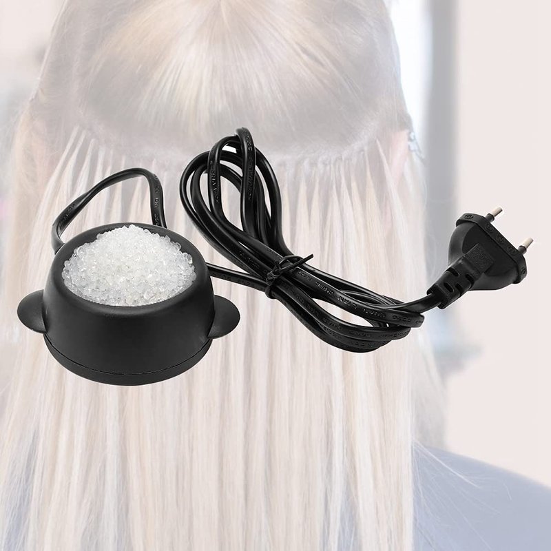 Luatoxry Hot Glue Pot, 150 Degree Constant Temperature Hot Pot, 110-220V Glue Melting Stove with 1.6in Inner Diameter, ABS Hair Extension Pots for Home, 2.4x2.4x0.6in