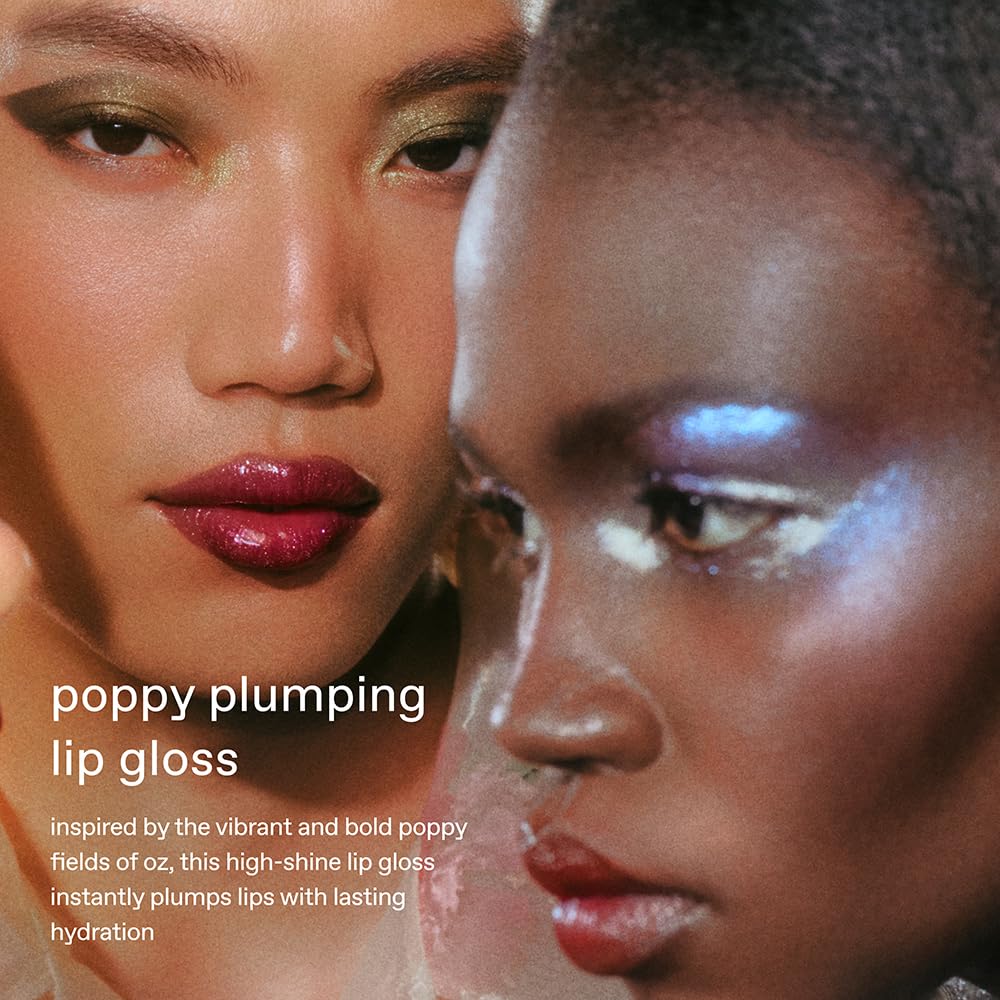 r.e.m. beauty by Ariana Grande Wicked: For Good | Poppy Plumping Lip Gloss | Poppy Punch | Instant Plumping Effect for Hydrated, Softer and Smoother Lips | Silky, Non-Sticky Feel | 0.34 Fl Oz