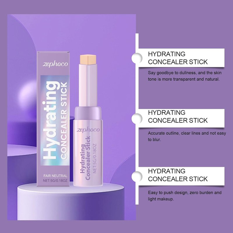 Hydrating Concealer Stick - Fair Neutral | Smooth, Long-Lasting Coverage, 0.18 oz