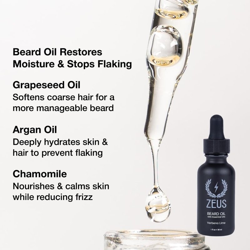 ZEUS Deluxe Men’s Beard Care Set – Luxury Grooming Kit with Wash, Oil & Brush, Perfect for Husband, Dad or Boyfriend (Vanilla Rum)