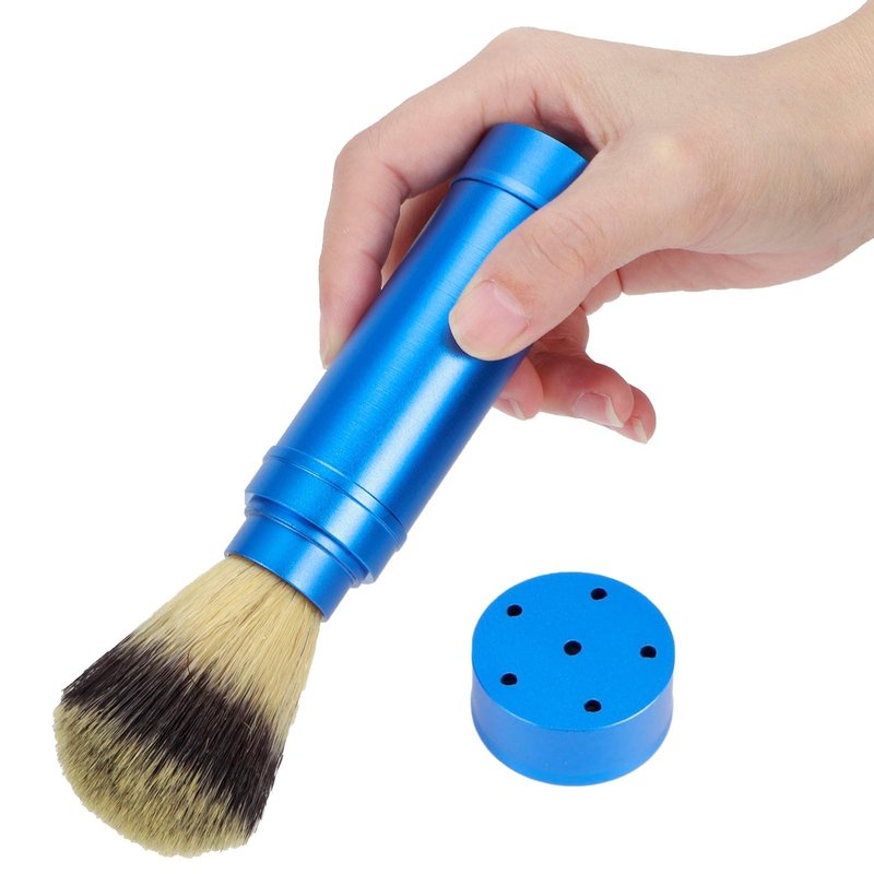 Travel Aluminum Shaving Brush- Soft Synthetic Luxury Shave Brush, Facial Cleaning Grooming Bathroom Tool for Shaving Razor,Safety Razor, Double Edge Razor, Straight Razor