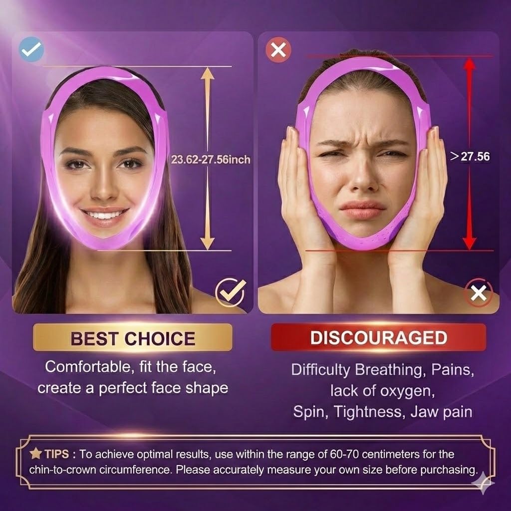 AELuxLas Chin Strap for Sleeping - Soft Silicone Double Chin Reducer Eliminator for Women Men, Reusable V Line Chin Lifting Mask Face Slimming Strap, Breathable Face Shaper For jawline And Double Chin