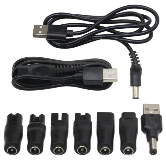 GRABOTE Universal Replacement Charger USB Adapter for Various Brands Electric Hairdressers/Electric Dog Clippers/Electric Shavers/Hair Clippers/Razor, Compatible Voltage 3.7V - 5V with 6 Adapter Plug