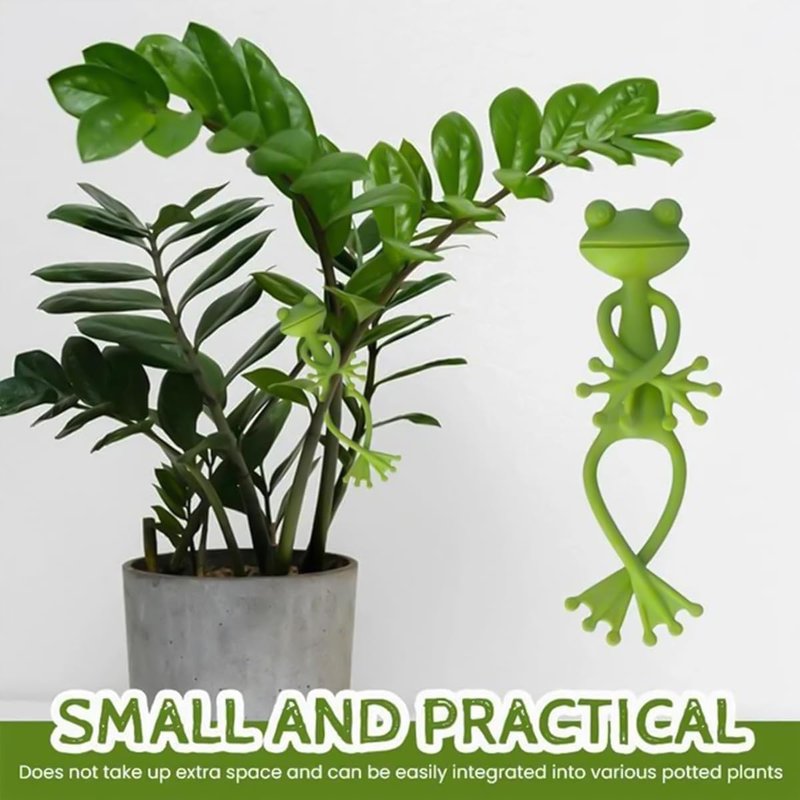 Frog Plant Stand - Cute Frog Flower Pot Hugger Clips | Decorative Planter Hanger for Climbing Plants (Set of 2)