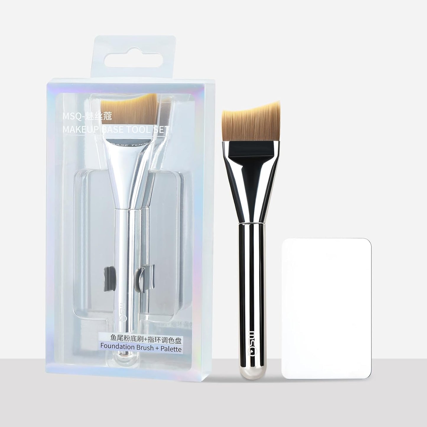MSQ Foundation Brush - Angled Makeup Brush for Liquid Foundation & Cream Blending | Ultra Thin Design