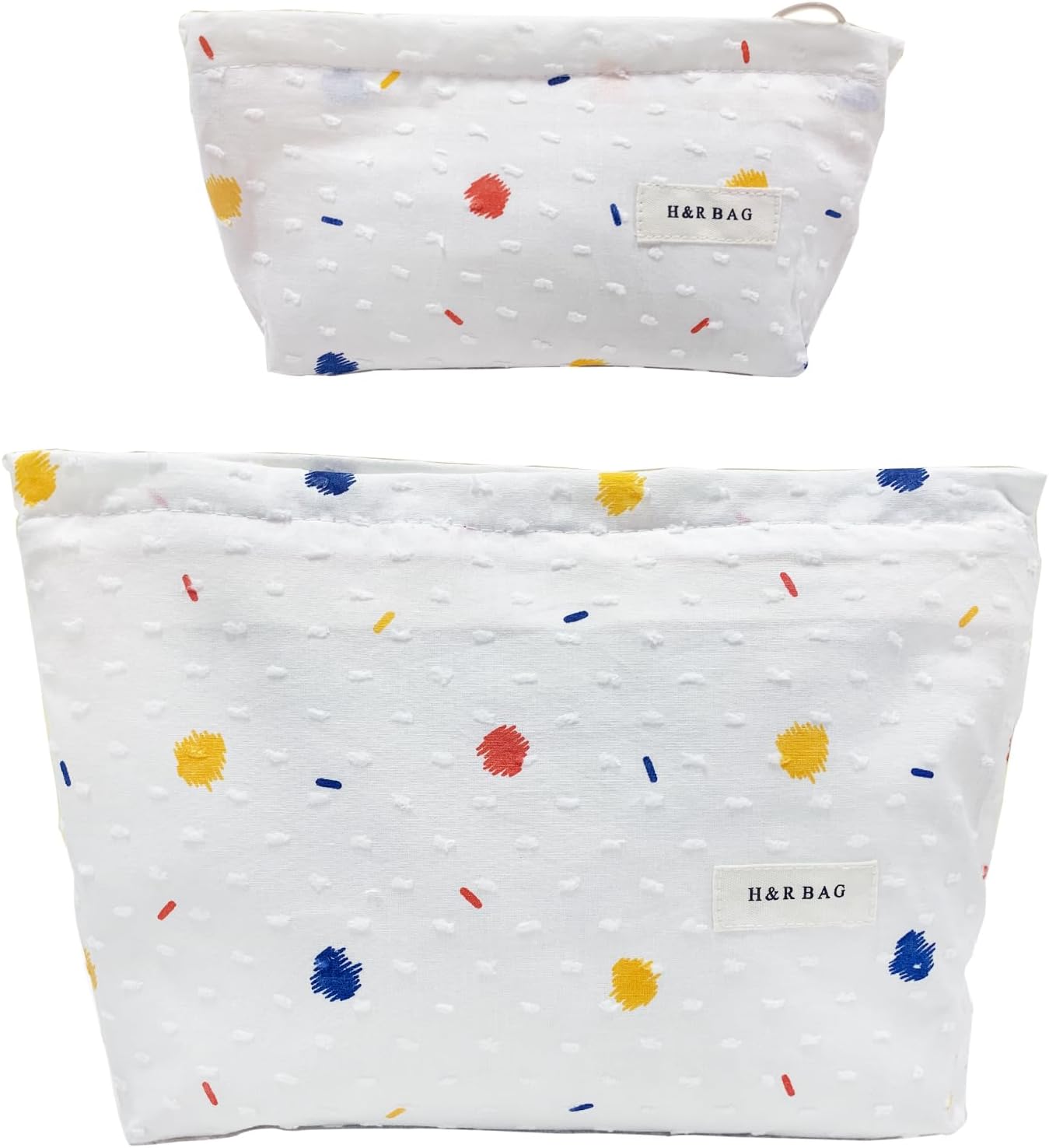 Large Floral Makeup Bag Set - 2 Pcs Travel Toiletry Organizer for Women | Embroidered Cosmetic Pouches with Zipper