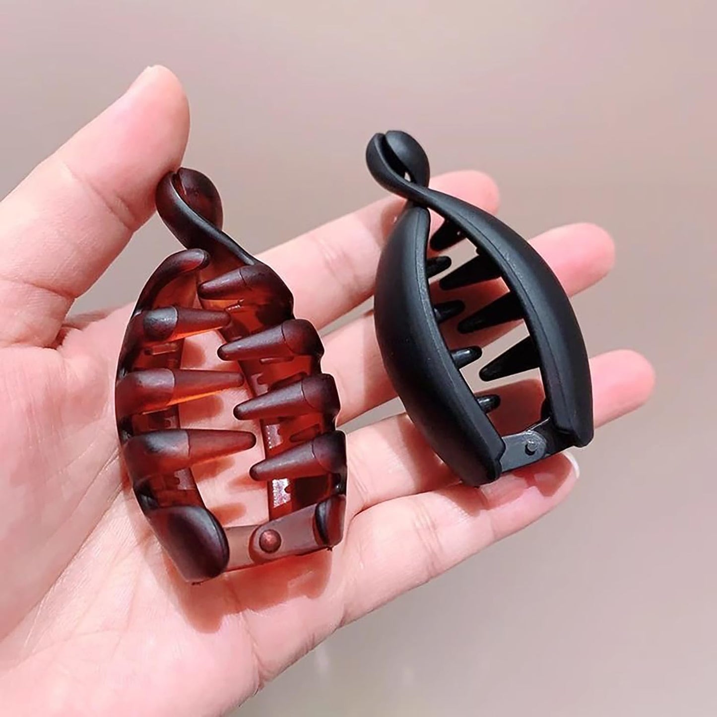 Small Banana Hair Clips - 4Pcs Matte Vintage Claw Clips | Strong Hold Hair Accessories for Thick & Thin Hair