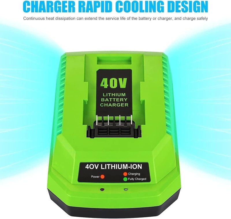 Powilling Replacement Charger Compatible with Greenworks 40V Battery Charger Lithium Ion 29482 29462 29472 2901319 2938302 BAF702 L-300 BAF704 BAF705 Compatible with 40V G-MAX Power Tools