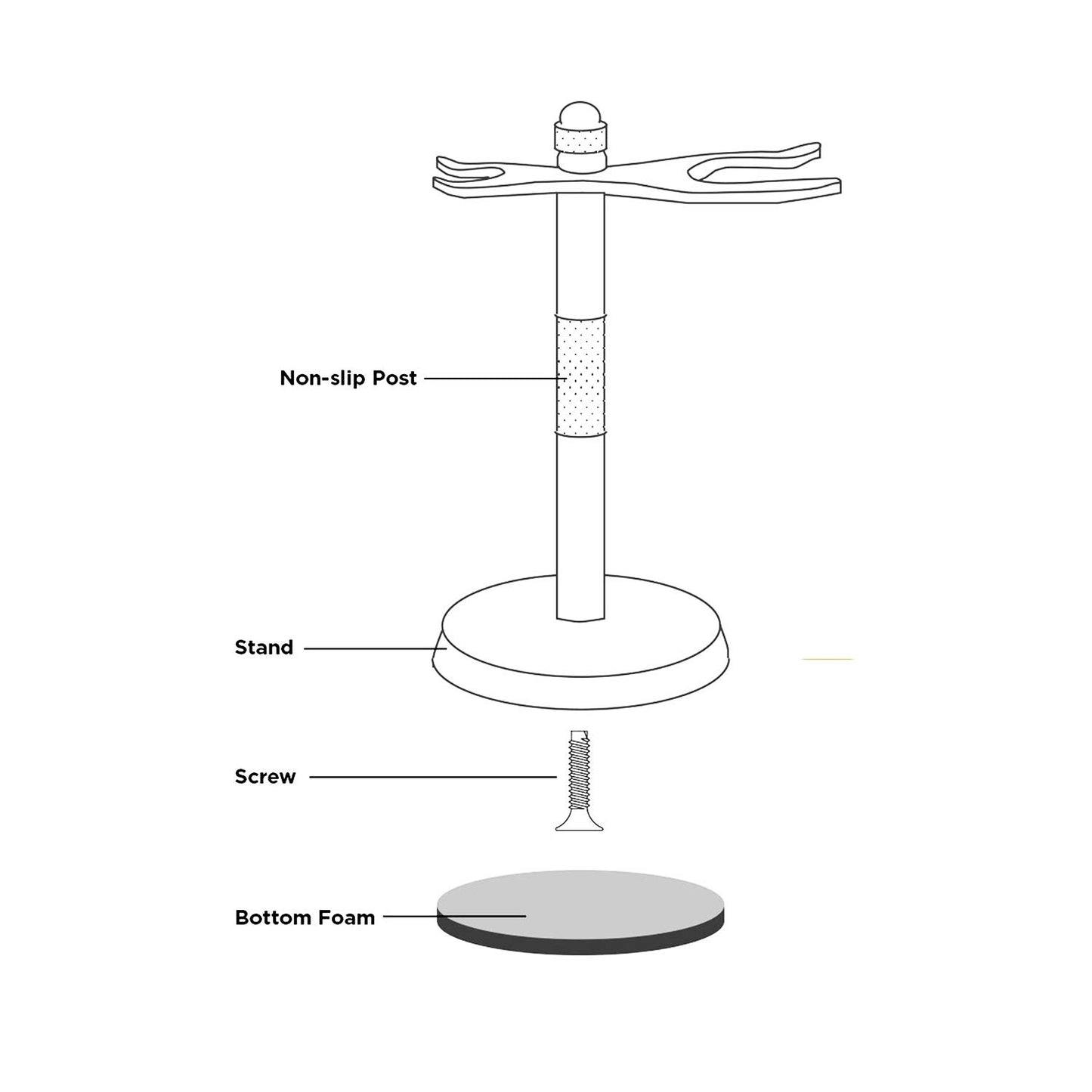 Makidar Premium Razor and Shaving Brush Stand Safety Razor Double-Sided Holder