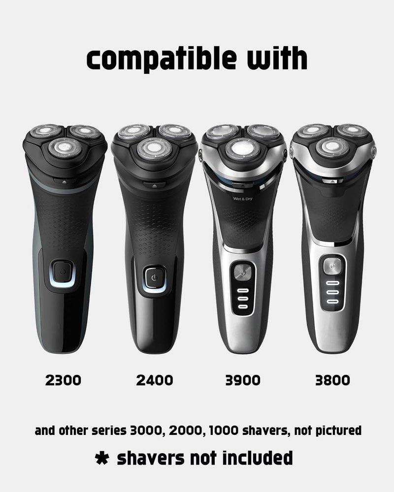 SH30 Replacement Heads Compatible with Norelco Replacement Heads, 15PCS Philips Norelco Shaver 2400 Series Replacement Blades for Shaver 3900 X3001/90 S3341/92, 2 Cleaning Brush