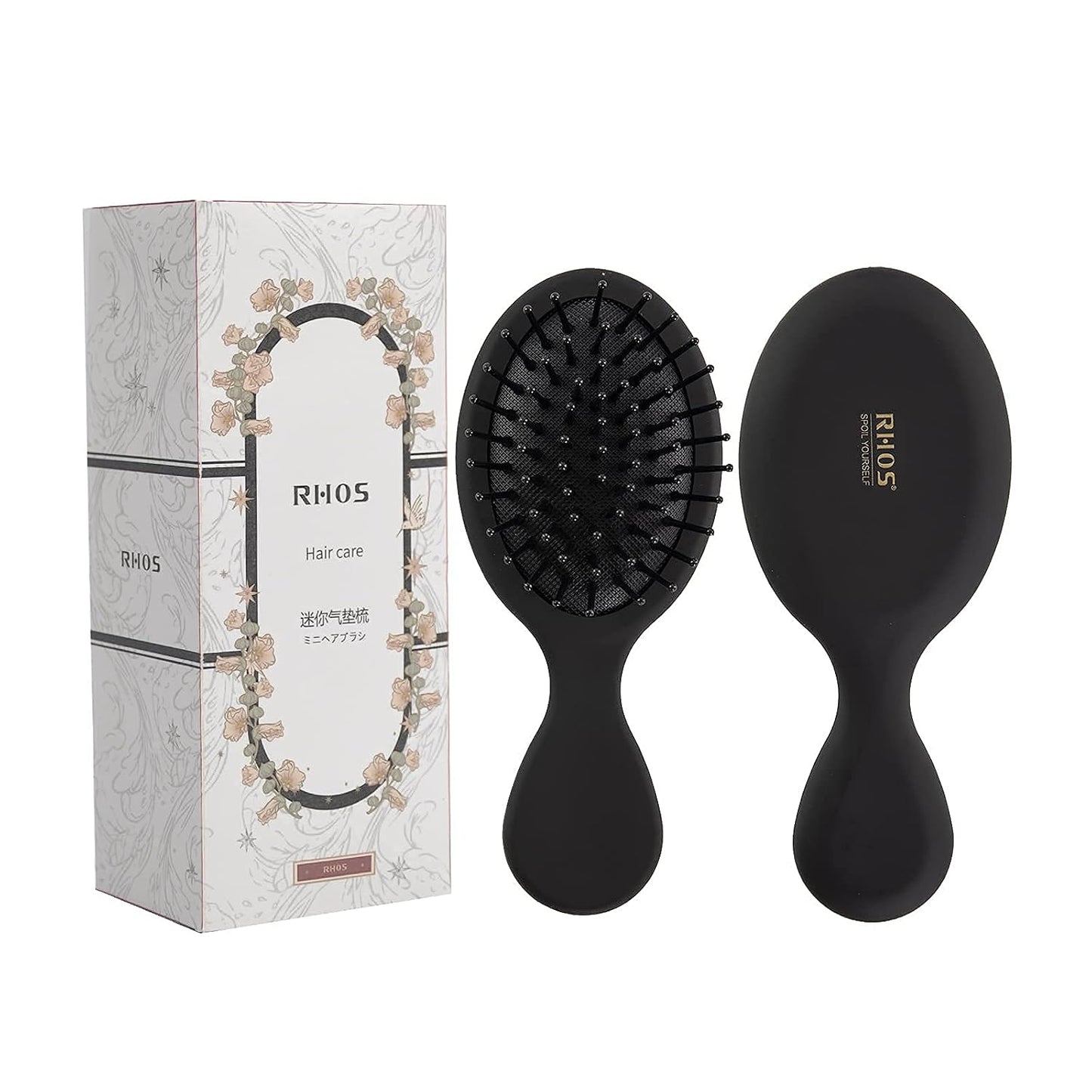 Double Head Folding Travel Hair Comb - Mini Pocket Detangling Brush for All Hair Types | Purple