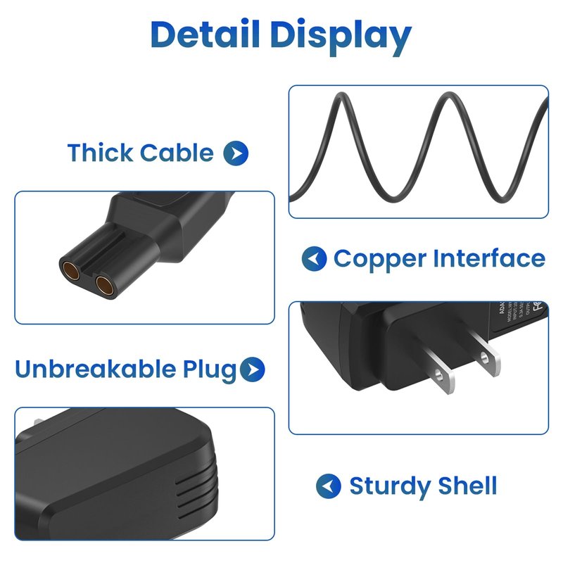 Xxszhy 15V Charger Cord Fit for Philips Norelco HQ8505 3000 5000 6000 7000 9000 Series,Multigroom MG5750 MG7750 MG7770 MG7790 QP6531 BG7030 BG7040 BG5025 S9987 Shaver Trimmer Power Cord