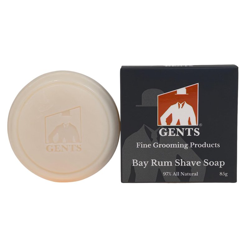 GENTS Bay Rum Shave Soap for Men – 97% Natural with Shea Butter, Coconut & Avocado Oil – Rich Lather Wet Shaving Soap, Travel Kit