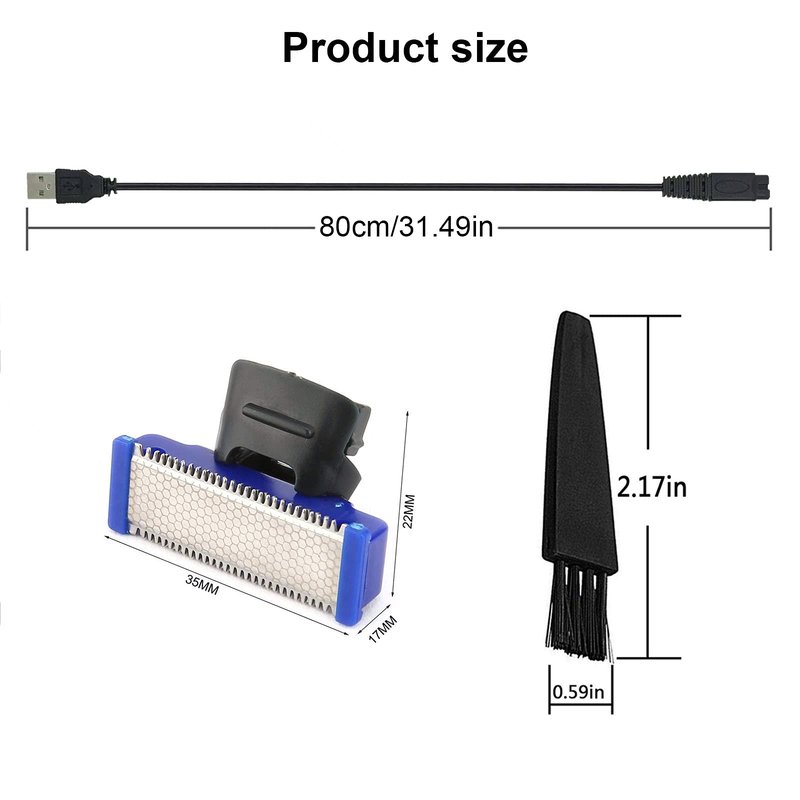 2PCS LinMei Electric Shaver Replacement Head Compatible for 1st Generation Micro Trimmer Solo Shaver for Men with Replacement Charger and Clean Brush