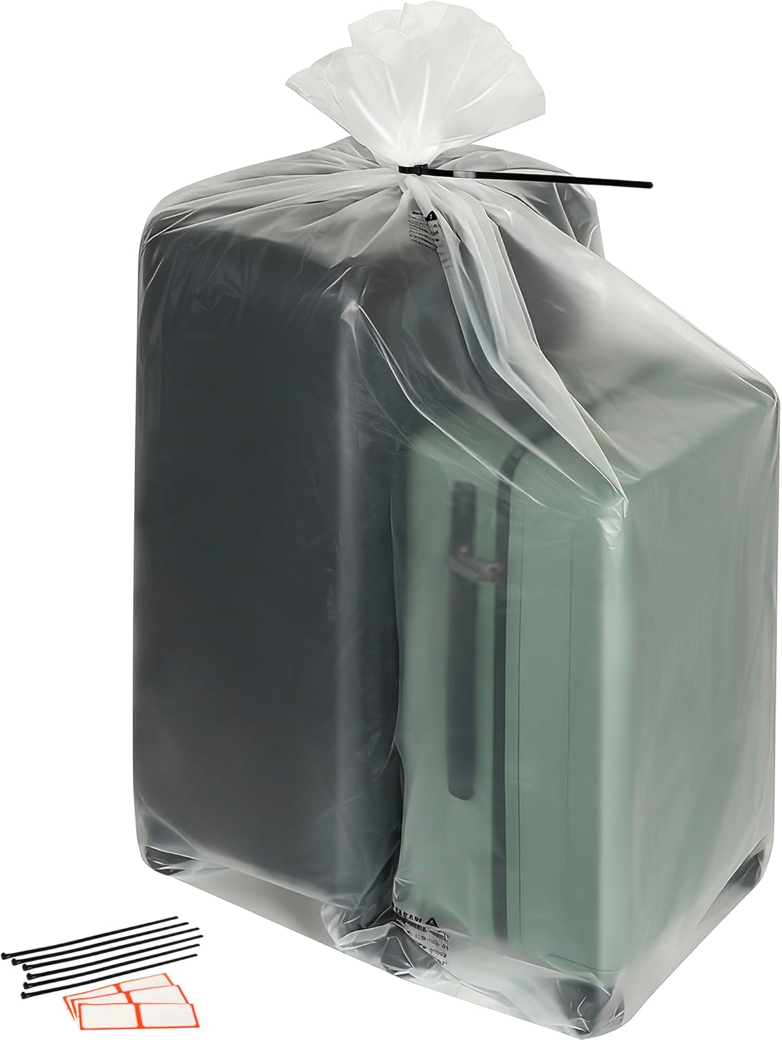 Large Clear Plastic Storage Bags - Waterproof Heavy-Duty Zip Ties | 40 x 60 Inches - Perfect for Luggage, Suitcases, Strollers & Travel Gear