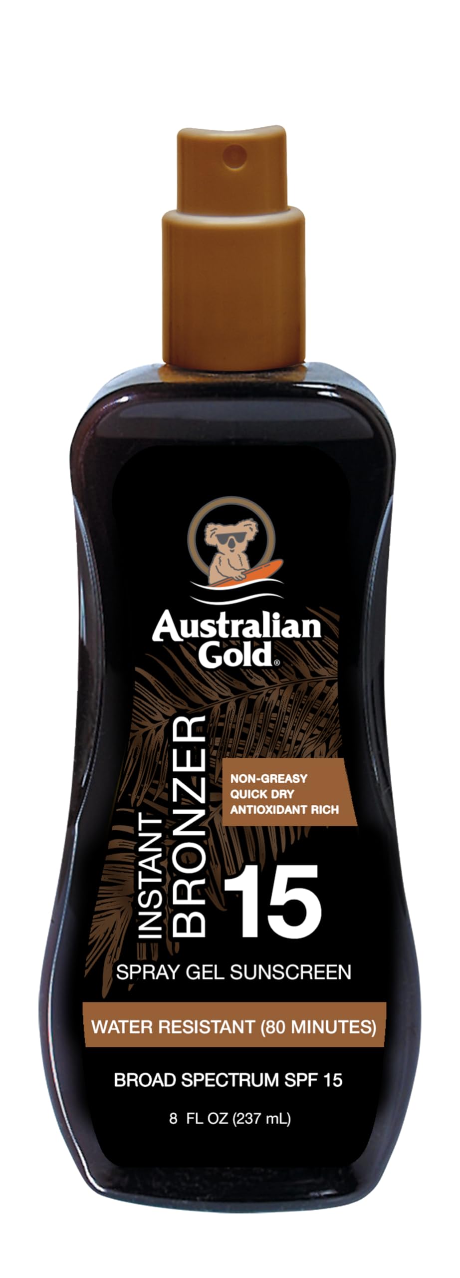 Australian Gold Spray Gel Sunscreen with Instant Bronzer SPF