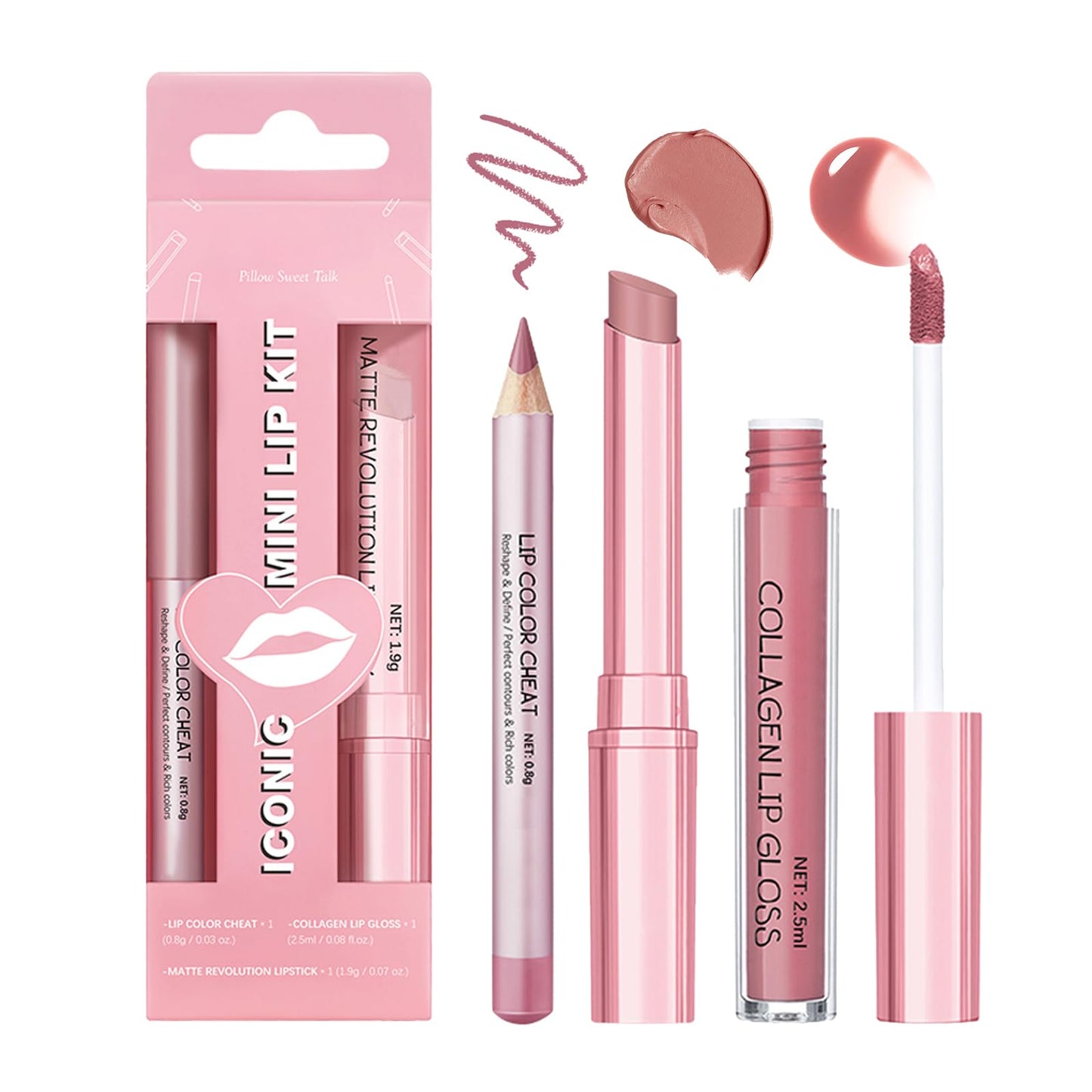 Bekoeen 3PCS Matte Liquid Lipstick Long Lasting Tinted Lip Balm & Lip Liner Set, Hydrating Lip Stain Non-Sticky, Lip Gloss for Women, Waterproof Lipstick Makeup