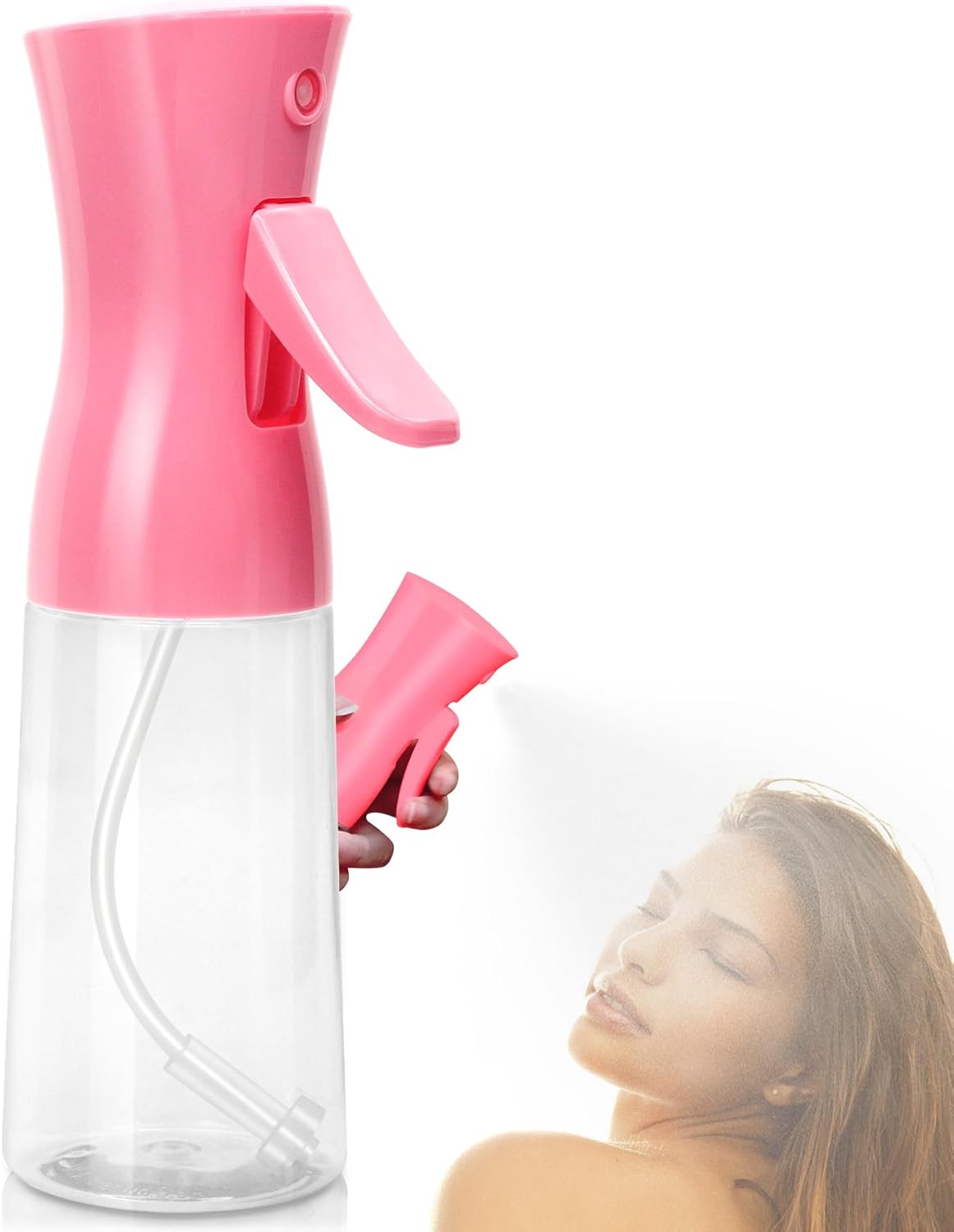 Continuous Water Mister Spray Bottle for Hair - Ultra Fine Mist Sprayer | 6.8 OZ Pink