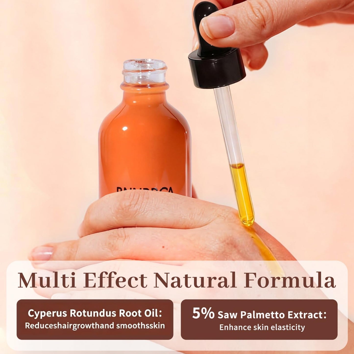 BNNBRGA Cyperus Rotundus Oil with 5% Saw Palmetto, Hair Removal Oil, 60ml
