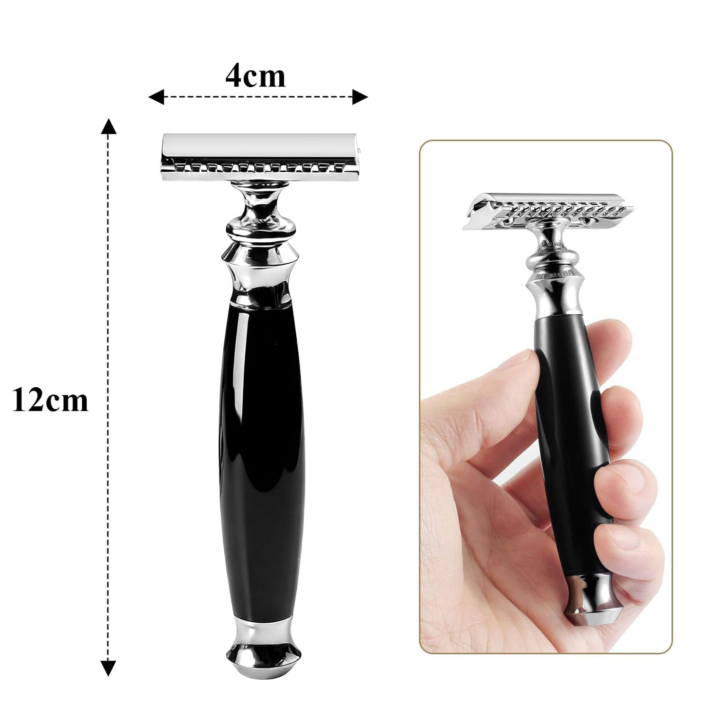 GRUTTI Premium Shaving Kit for Men, 4 in 1 Shaving Set Includes shaving Stand & Soap Bowl &Brush, Double Edge Safety Razor for Men, Safety, Eco-Friendly