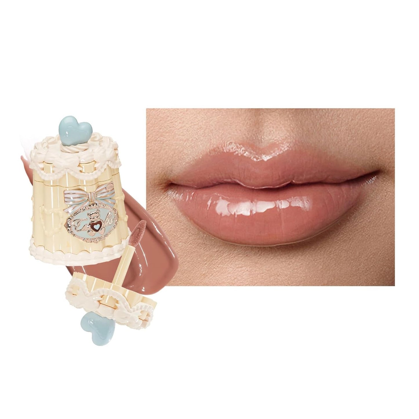 Sweetie Bear Coating Lip Jelly - Soft Moisturizing Tinted Lip Gloss with Botanicals | Lightweight Non-Sticky Pink Plumper, 0.18 oz