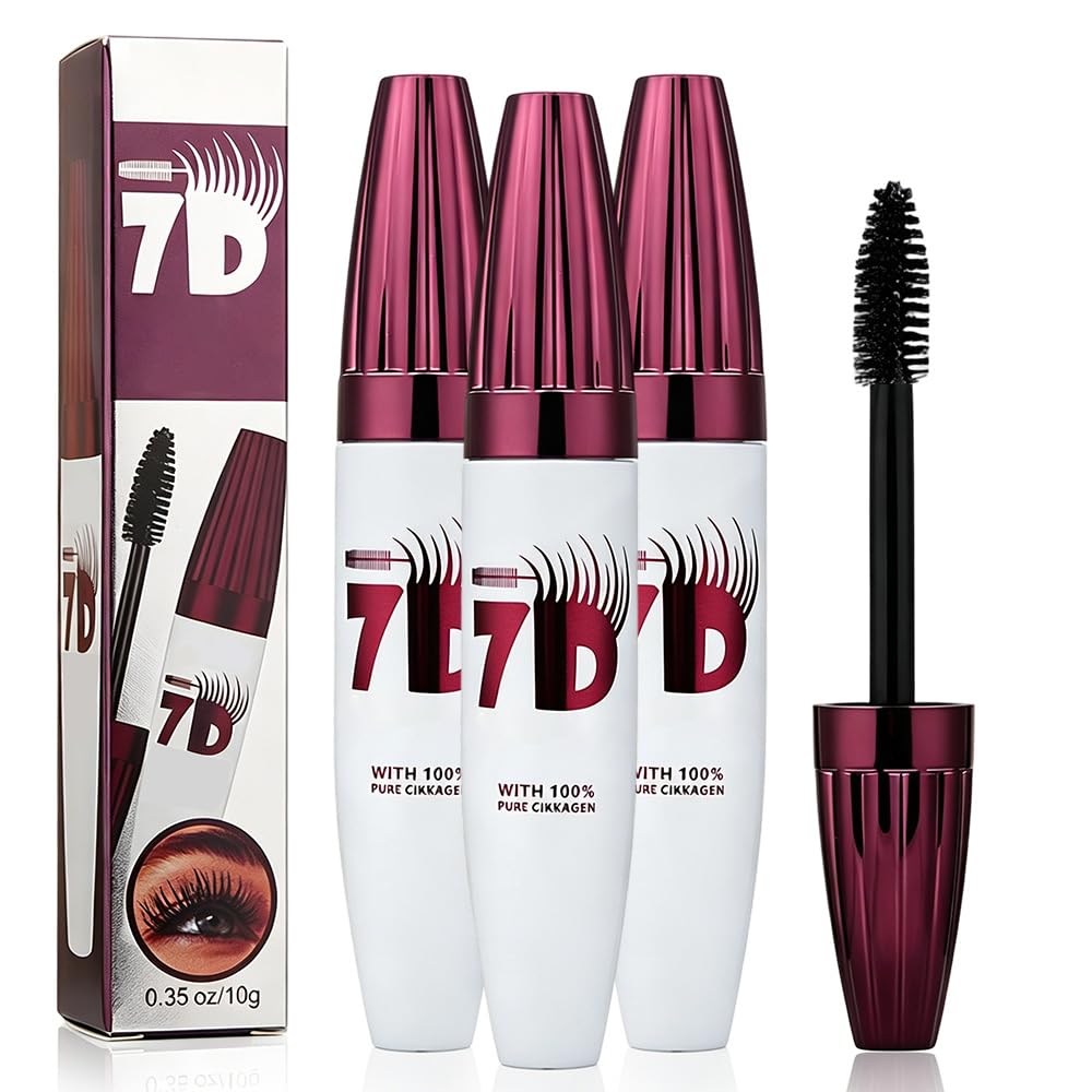 7D Waterproof Mascara - Smudge-Proof Curling & Lengthening Formula | Long-Lasting Black Lashes (1 Pcs)