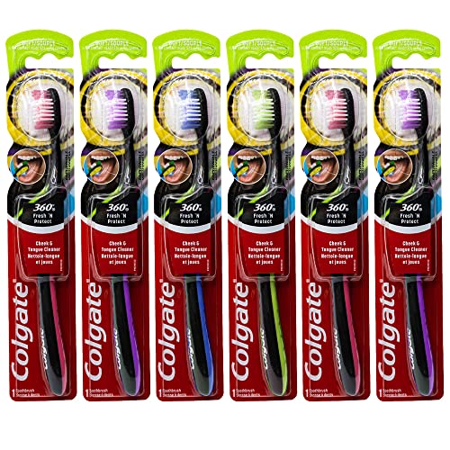 Colgate 360 Fresh N' Protect Soft Toothbrush, Ultra Compact Head, 6-Pack