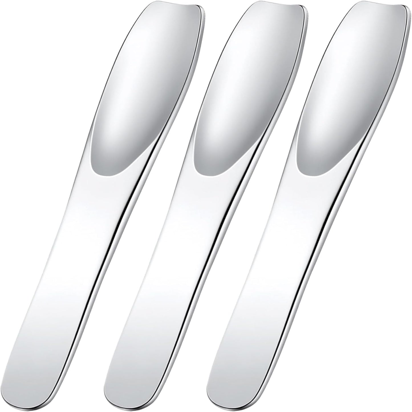 Pndeyo Mini Stainless Steel Makeup Spatula Set - 3 Reusable Cream Applicators for Skincare | 2.87x0.49in Silver Tools