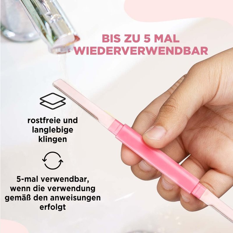 Face Razor for Women Facial Hair with Dual Blade Head 3N | German Blades | Easy Shaping and Shaving | Reusable Up To 5 Times | Durable and Rust Free Blades