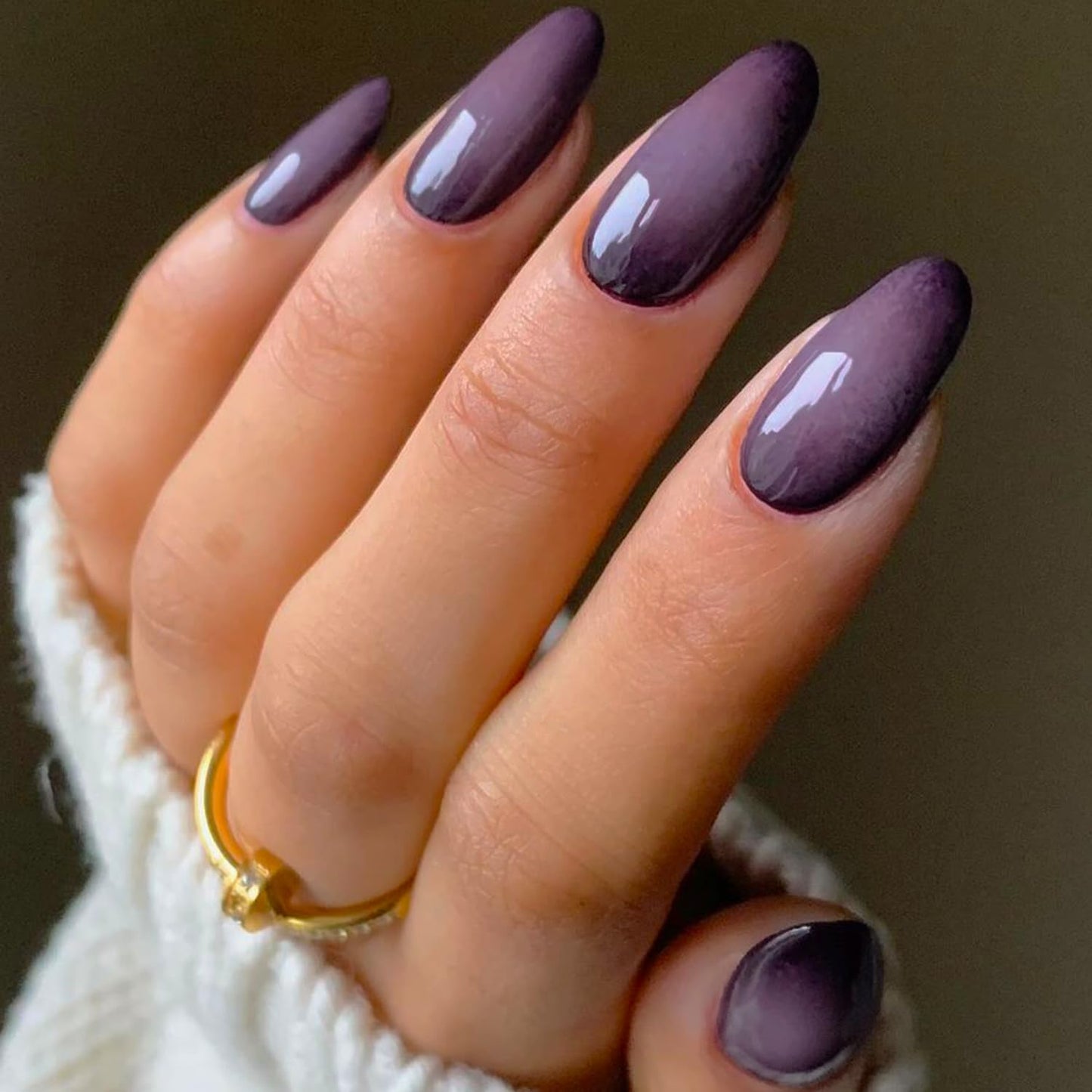 Glamermaid Black Pink Ombre Press-On Nails - Medium Almond Stiletto | Reusable Acrylic Nail Tips for Women