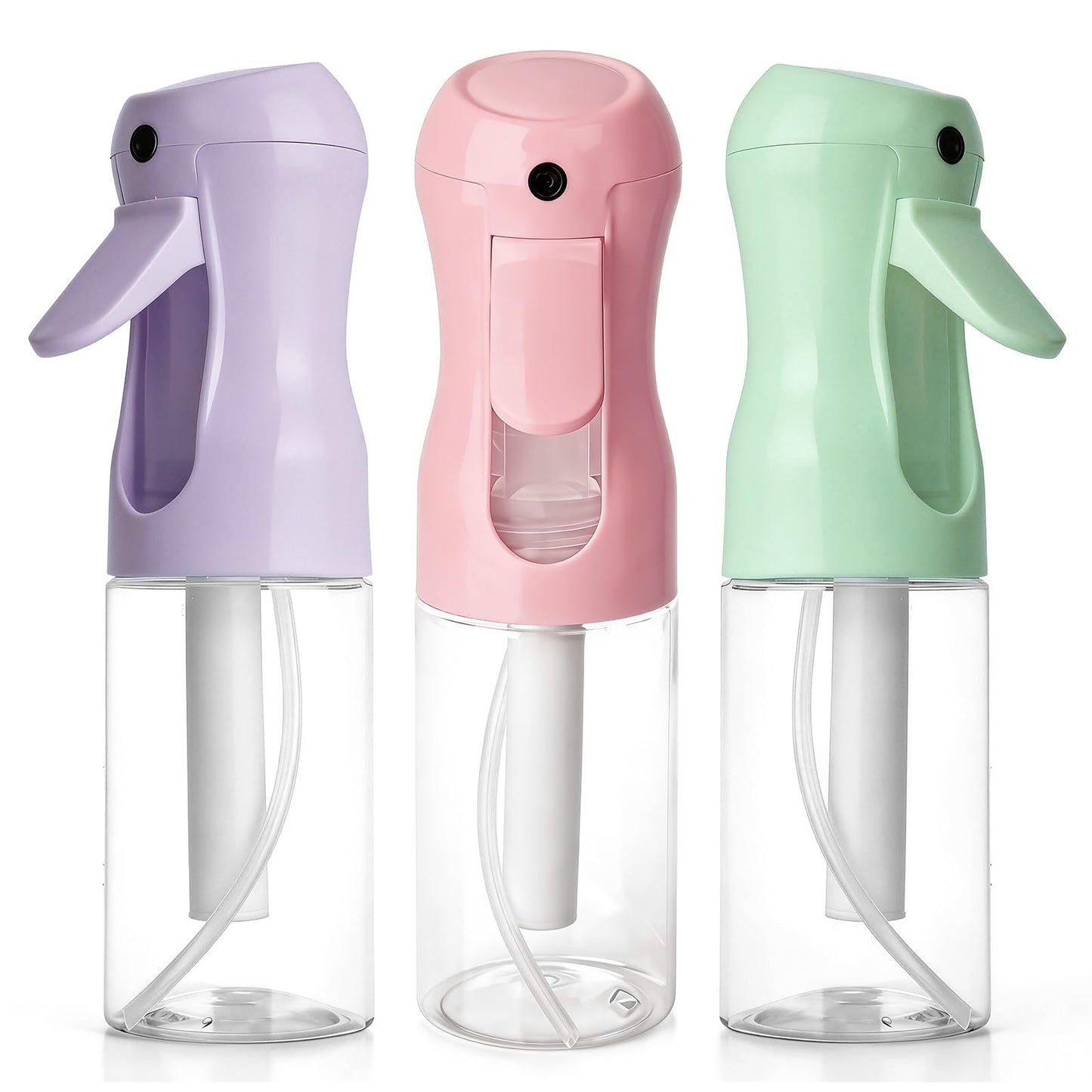 RMNJPW 3Pcs Continuous Spray Bottles For Hair,Ultra Fine Mister for Hair Styling, Plants, Cleaning, Salon, Misting & Skin Care (200ML Green+Pink+Purple)