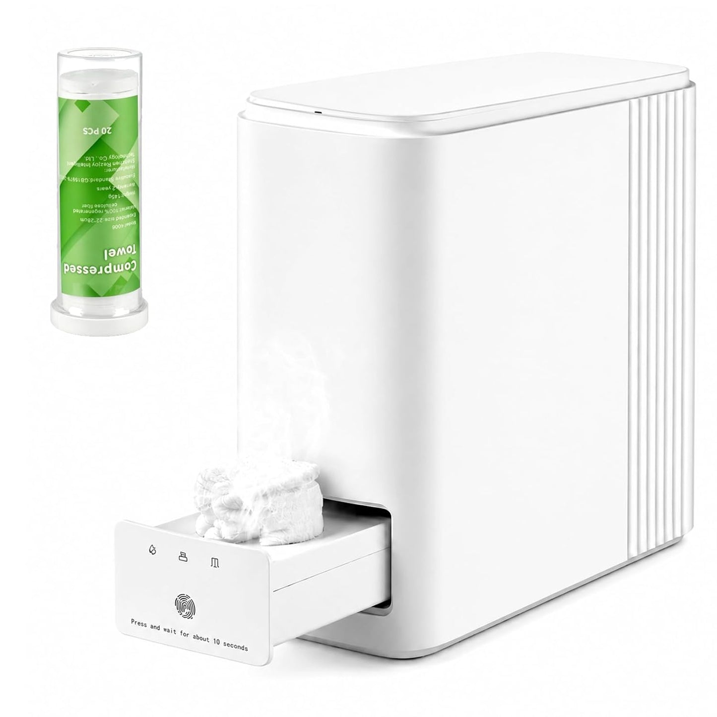Mini Hot Towel Dispenser - Fast Heating Face Towel Warmer with Voice Alerts | 55°C (131°F) Constant Temp, 20 Towels Capacity