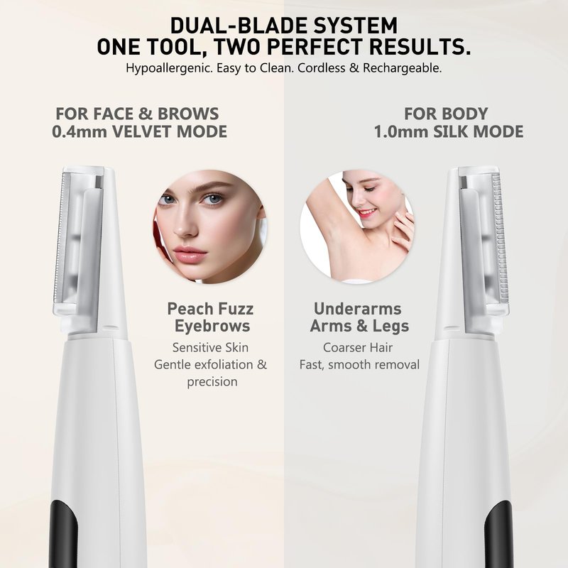 Aatiopir Sonic Dermaplaning Tool for Women 3 Speeds LED Electric Dermaplane Razor Sensitive Skin Facial Peach Fuzz Remover Exfoliator, 12 Replaceable Blades 6 Fine 6 Coarse, 2-Year Warranty