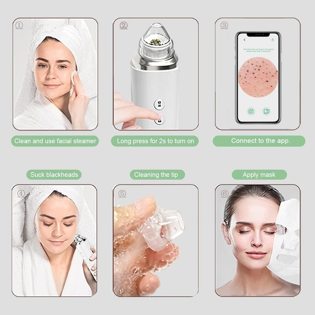 Blackhead Remover Vacuum - 5MP HD Camera & 20X Magnification | Electric Pore Cleanser Kit for Men & Women with 6 Probes