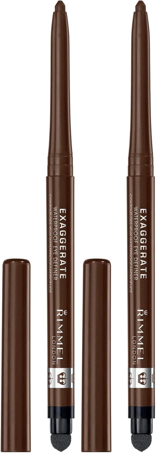 Rimmel London Exaggerate Waterproof Eyeliner - Highly Pigmented, Long-Wearing | Deep Ocean, 0.01oz