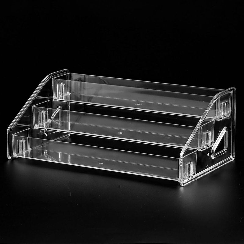 Nail Polish Organizer - Clear Acrylic Makeup Stand & Eyeglasses Display Rack | 3-Tier Storage Tray