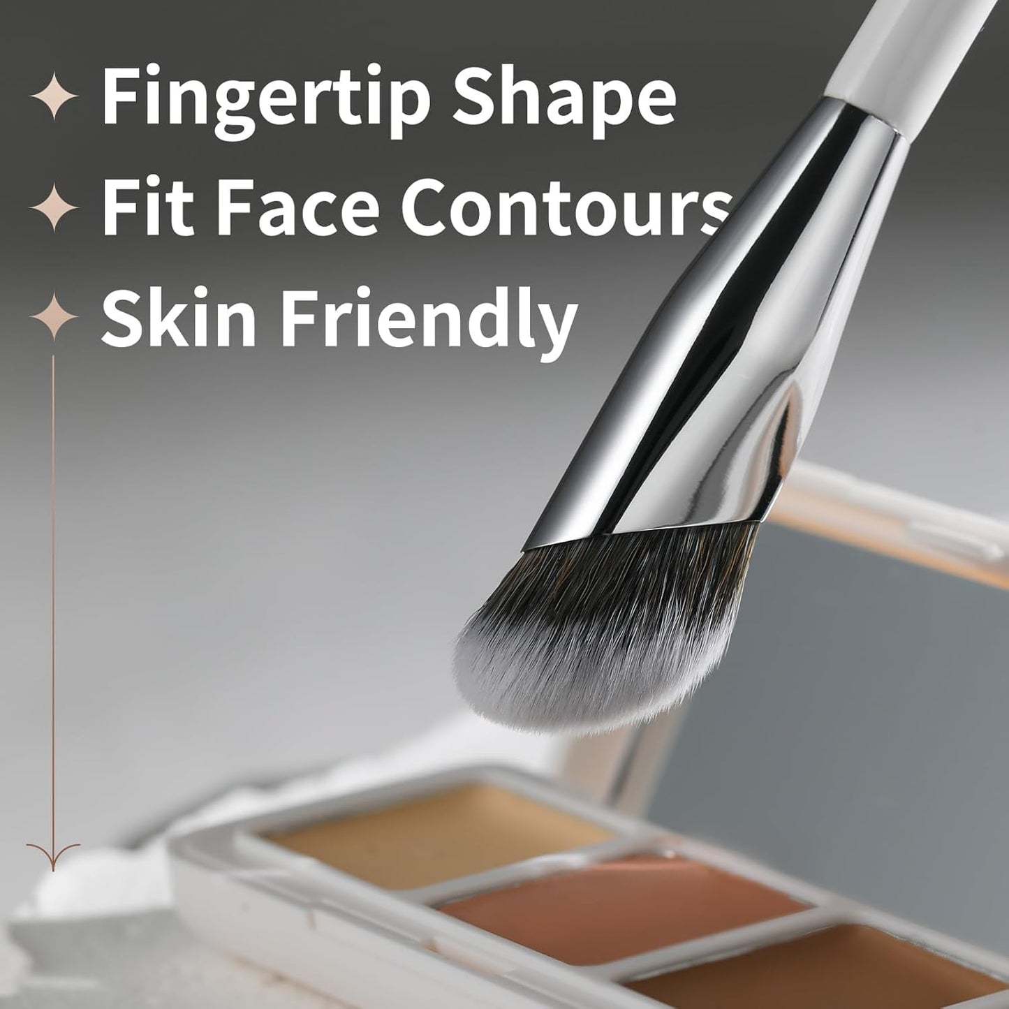 Angled Makeup Brushes Set - 2 PCS Concealer & Foundation Blending Brushes for Liquid, Cream, Stick | Perfect for Nose Contour & Eyeshadow
