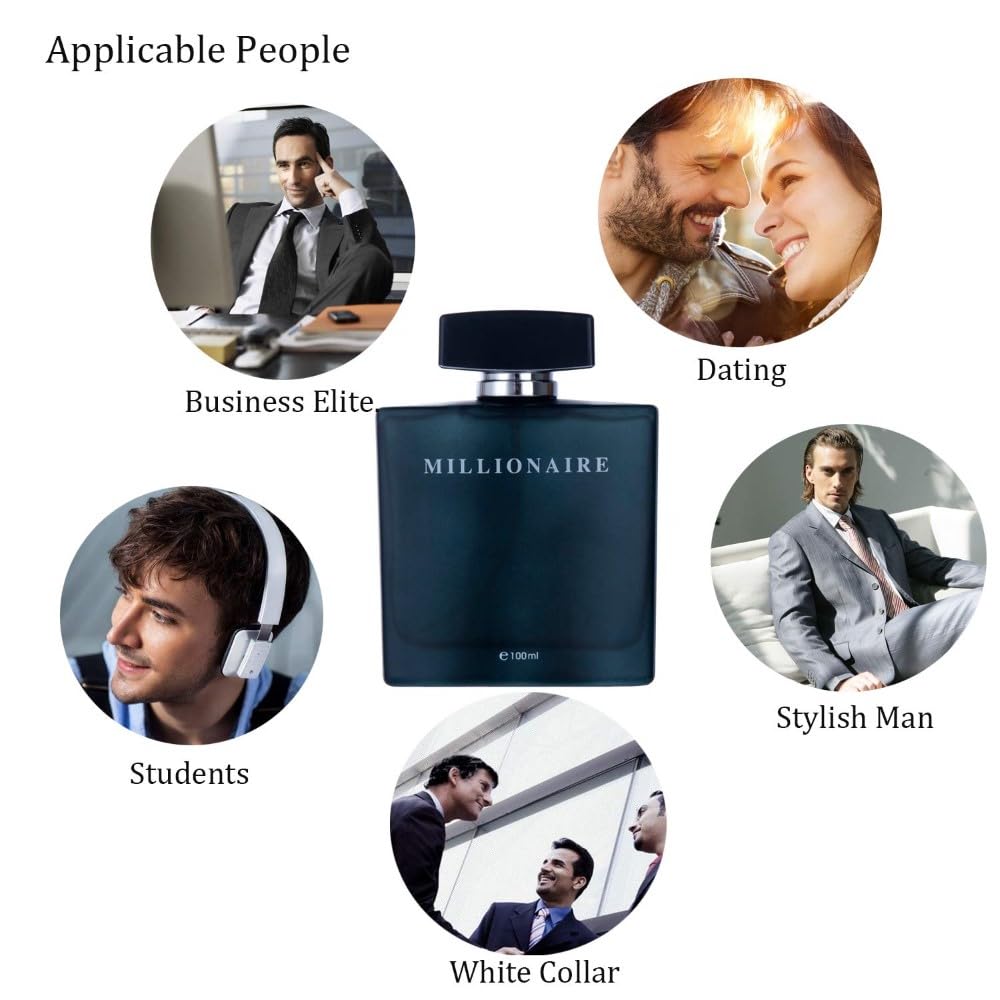 Eau de Parfum for Men - Black Millionaire Scent | 3.4 oz Spray, 100 ML