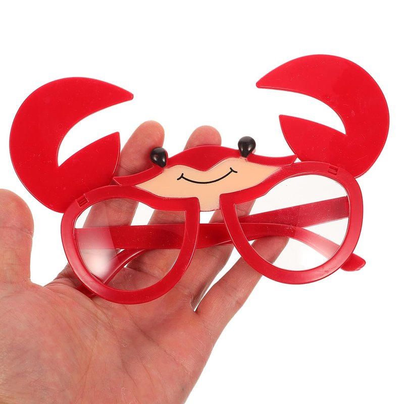 Housoutil Crab Eyeglasses, 3pcs Funny Crab Sunglasses, Sunglasses Novelty Funny Eyeglasses Cartoon Ocean Animal Costume Accessories Photo Props for Hawaiian Luau Beach Tropical Summer Party