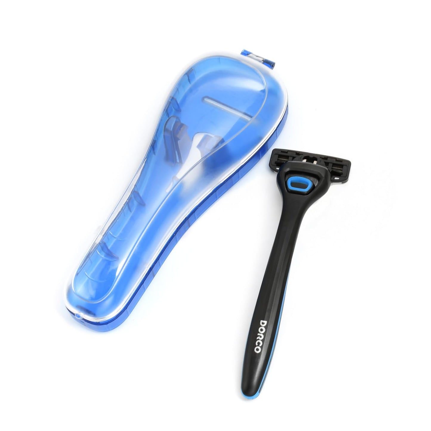 NOVERBEASTE OMLYER Razor Travel Case Portable Plastic Manual Trimmer Protector Men's Razor Case (Blue)