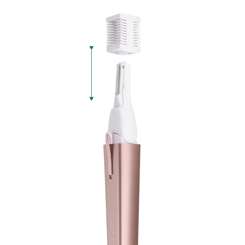 Pure Silk Hair Trimmer for Woman, Pivoting Head Adjustable Hair Trimmer for Women, Personal Shaver Grooming Tool, LED Light, Precision Grooming for Face, Bikini, and Delicate Areas, Battery Powered