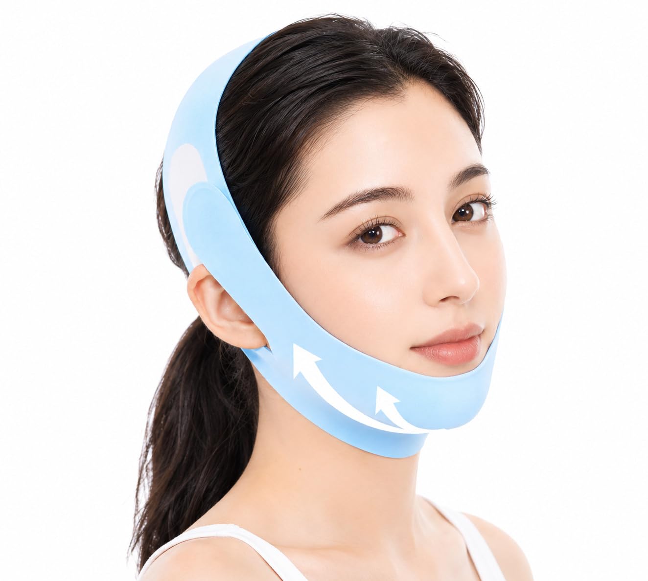 V Line Lifting Mask Chin Strap for Sleeping, Chin Strap, V Line Mask, Face Lifting Strap, Jawline Shaper, Jaw Strap, Double Chin Reducer,Face Lift Tape & Snoring Solution (Blue)
