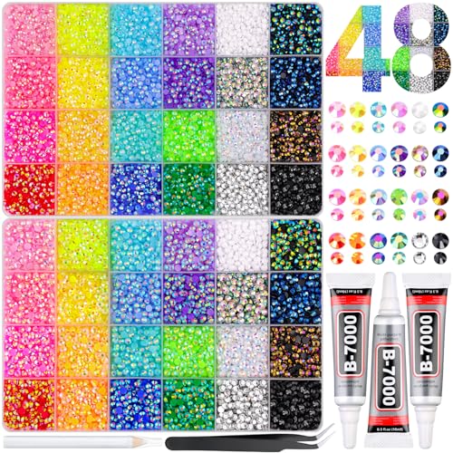 30,000 Pcs Resin Rhinestones Bedazzling Kit with B7000 Glue