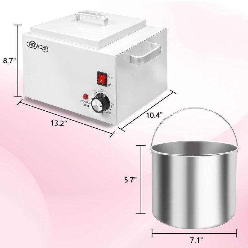 Single Wax Warmer Professional 3L Electric Wax Heater Machine Hold 5.5 Lbs for Hair Removal, Large Waxing Pot Paraffin Facial Skin Body SPA Salon Equipment with 100 Sticks